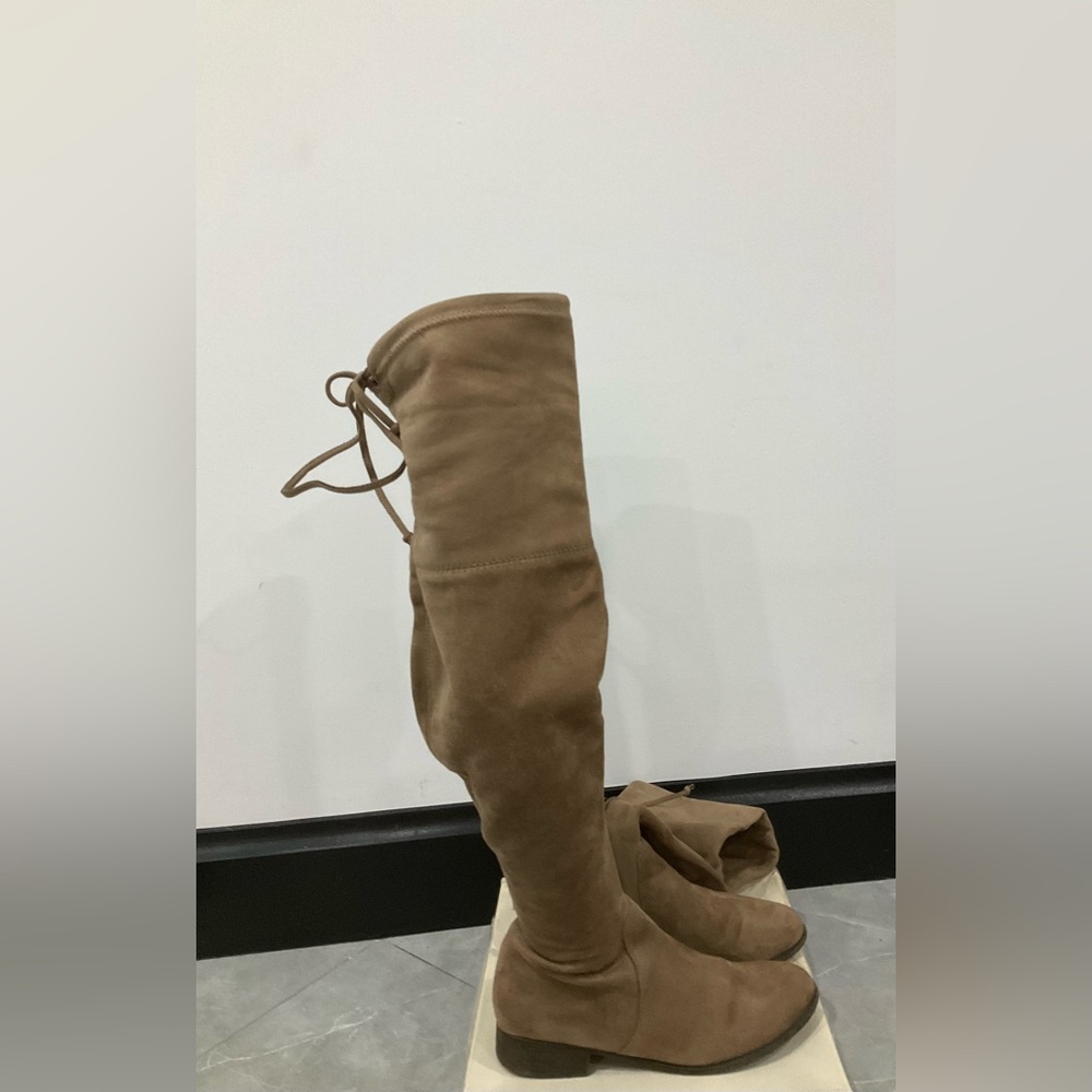 A New Day Sidney Microsuede Over the Knee Boots Taupe Beige Size 6